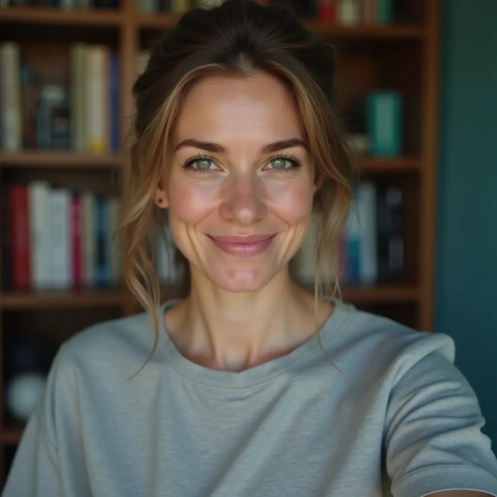 Casual selfie before transformation