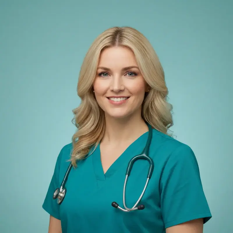 Clinical headshot example for healthcare profile pages