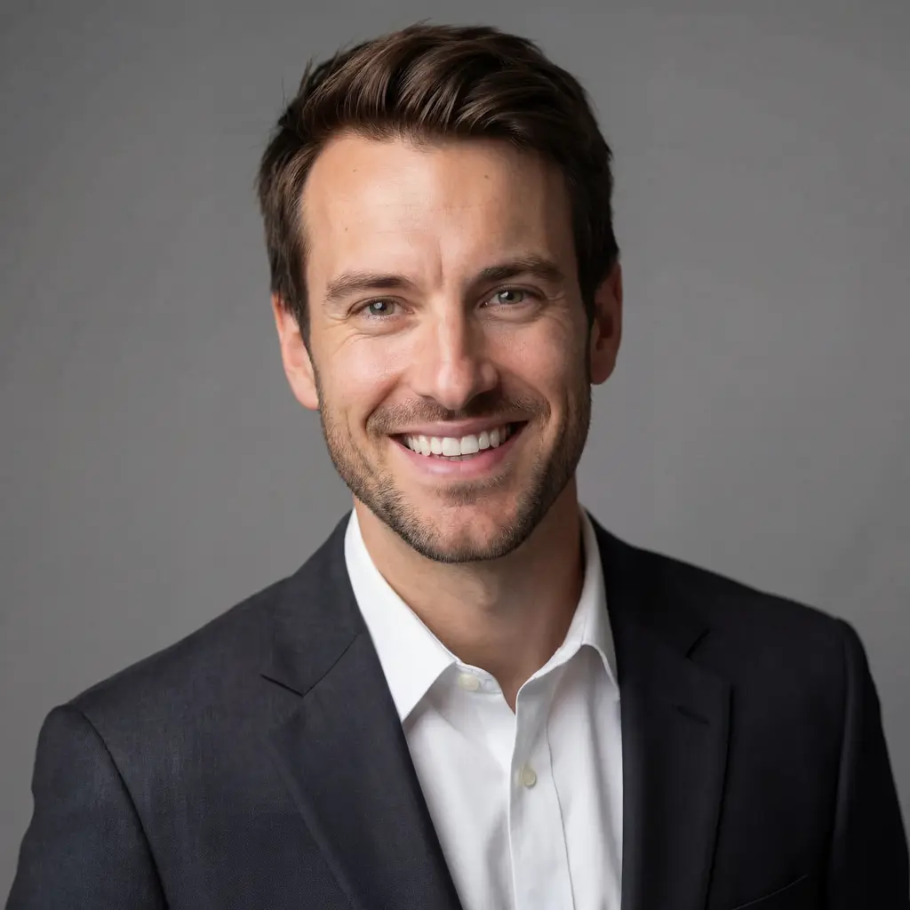 After professional headshot pose example