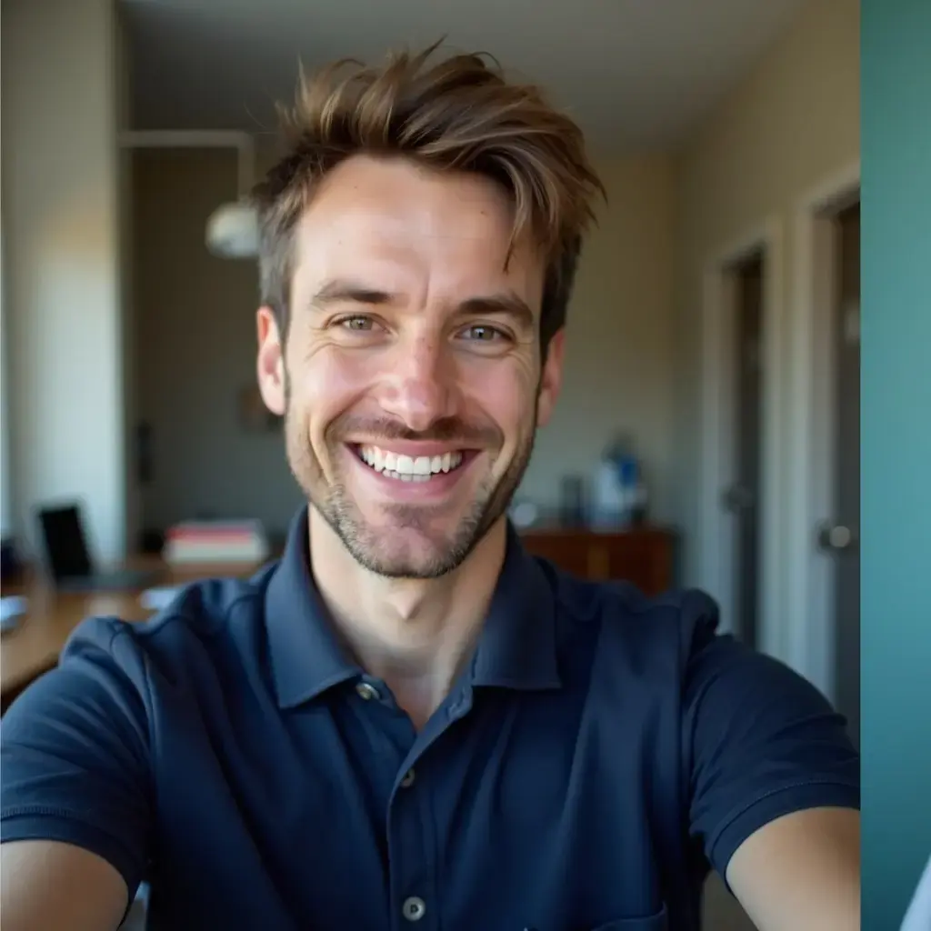 Before professional headshot pose example