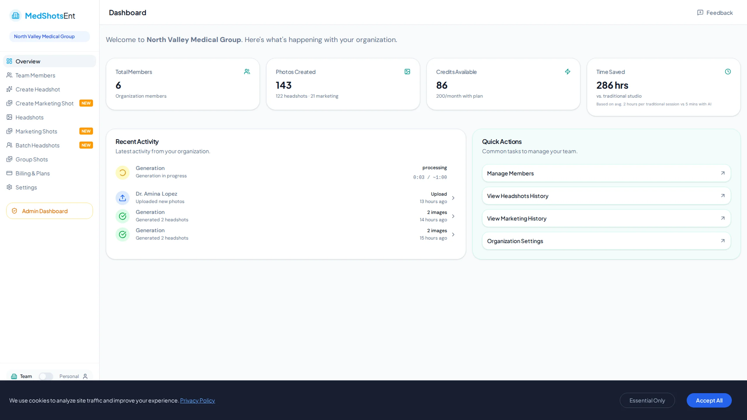 Dashboard overview tuned for medical school secondaries