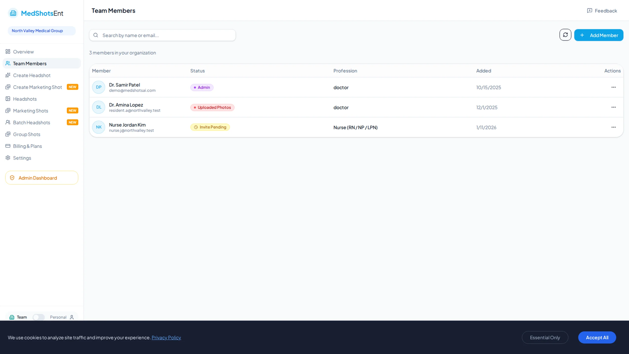 Member management view